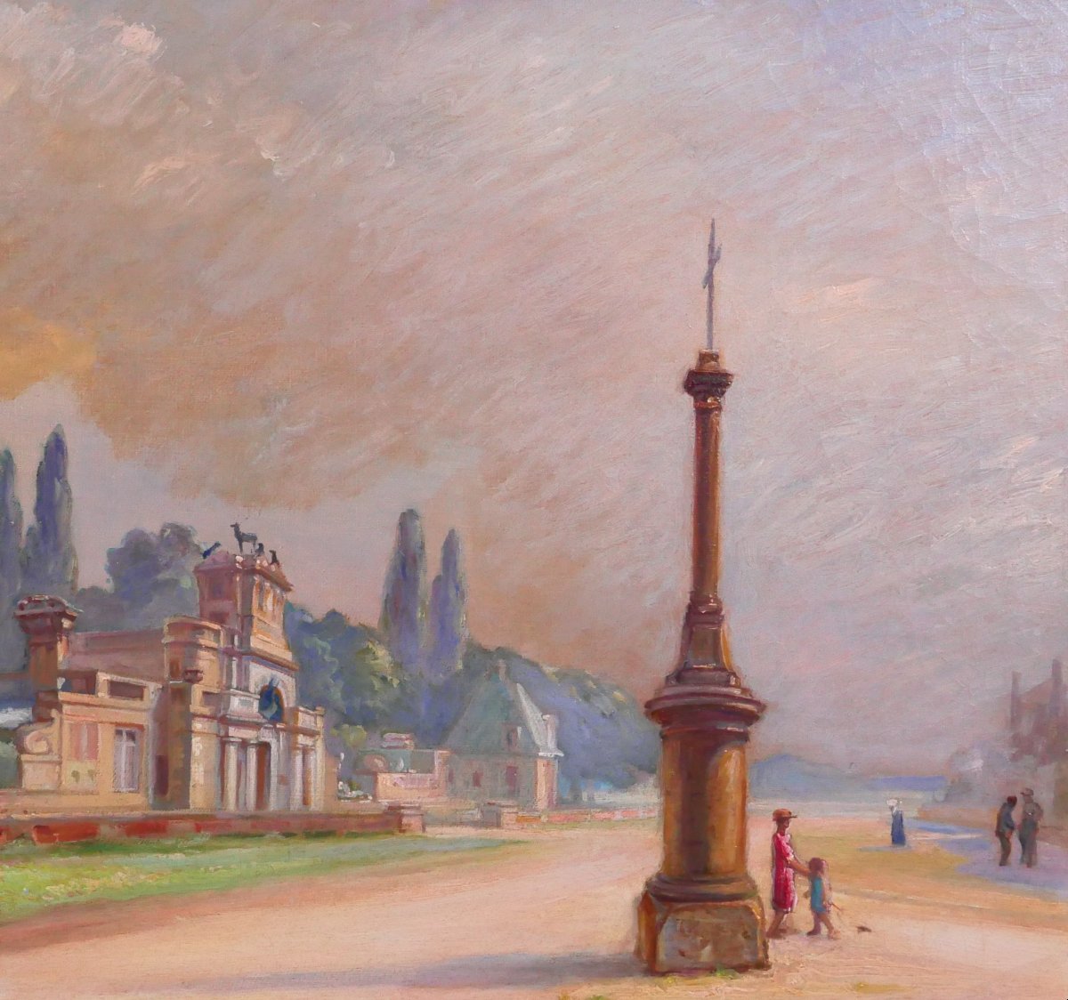 Edouard Michon, 1860-1943 Anet, paysage au château, tableau vers 1910-20 Eure-et-Loir Dreux-photo-2