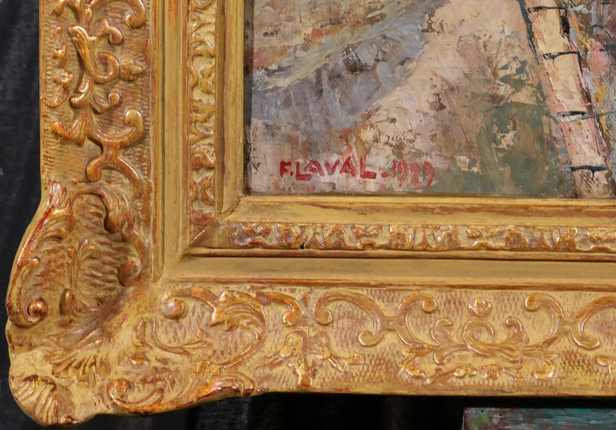 Fernand Laval 1886-1966 Paris, Montmartre, Landscape With Mill, Painting 1929-photo-5