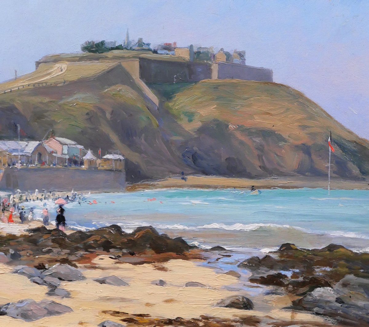 Ernest COURONNEAU, Granville, Normandie, paysage, tableau 1890-1900, impressionnisme mer plage-photo-4