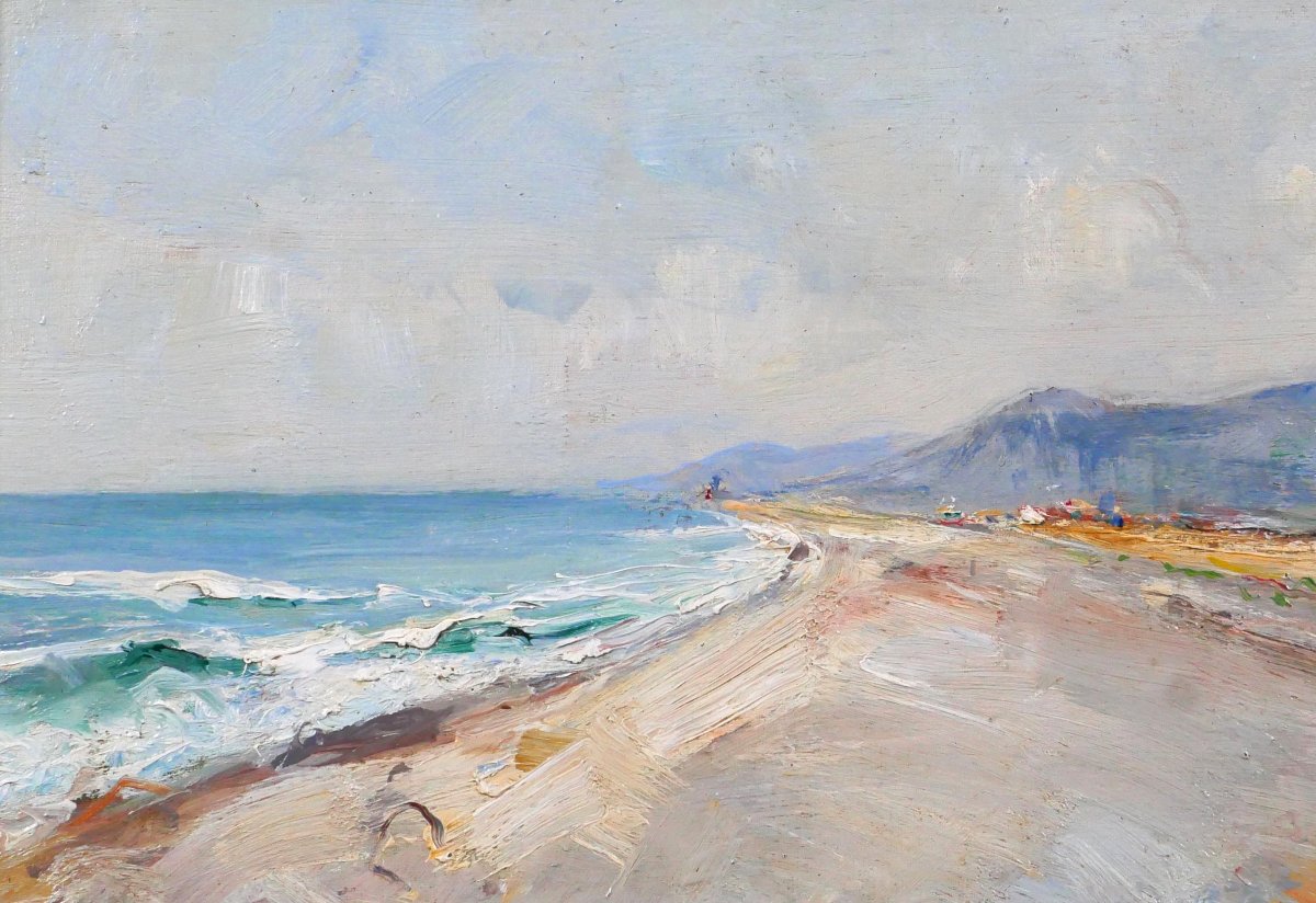 Guido Casciaro 1900-1963 Scerne, paysage de l'Adriatique, 1924 Italie Napoli mer plage tableau-photo-1