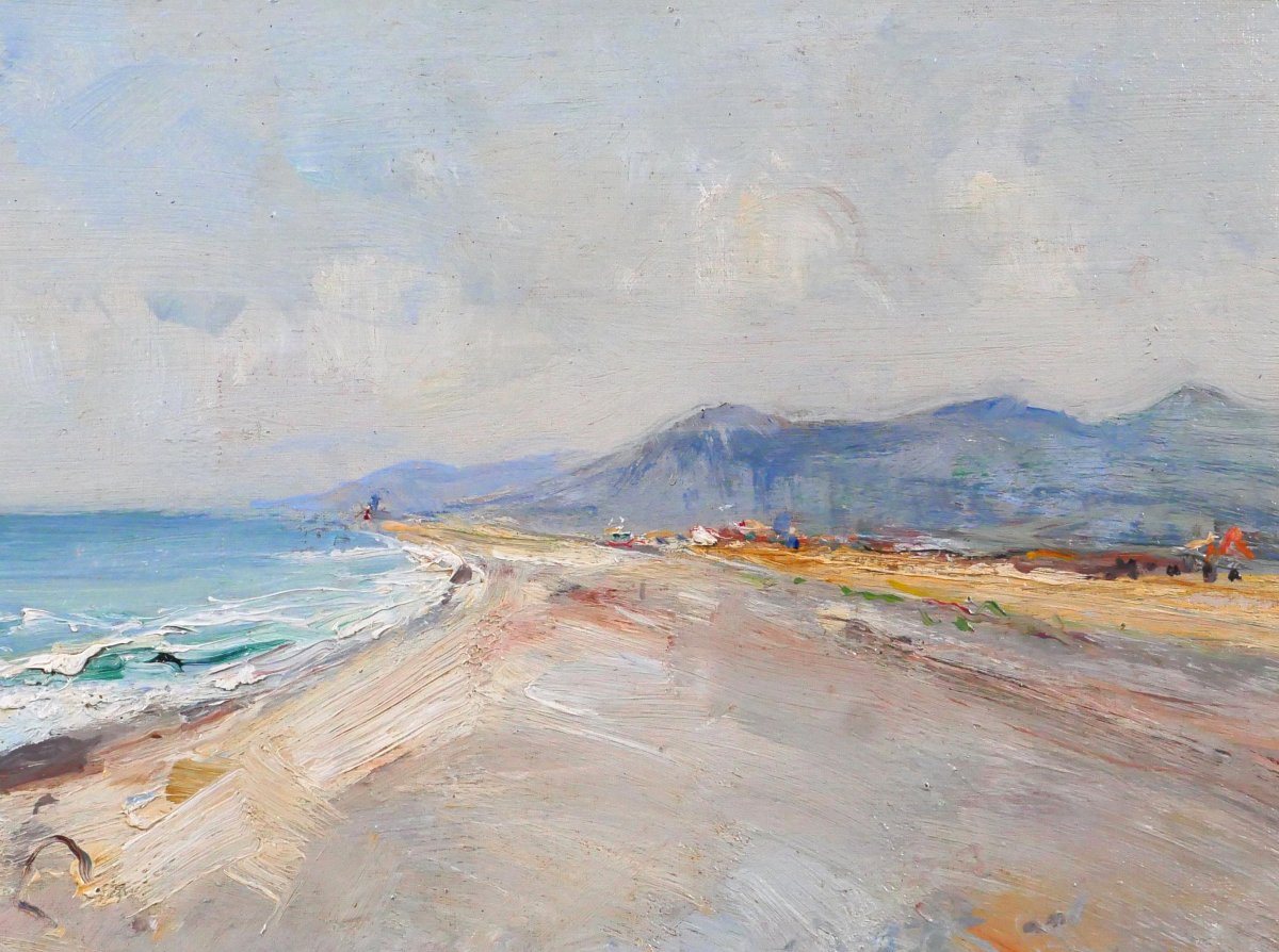 Guido Casciaro 1900-1963 Scerne, paysage de l'Adriatique, 1924 Italie Napoli mer plage tableau-photo-2