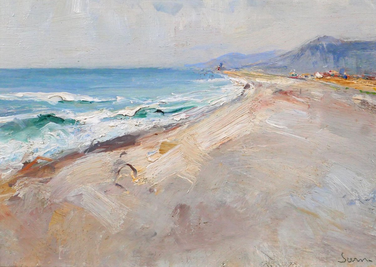 Guido Casciaro 1900-1963 Scerne, paysage de l'Adriatique, 1924 Italie Napoli mer plage tableau-photo-4