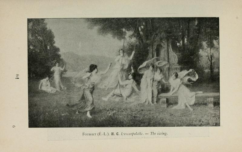 Emile-Louis Foubert 1848-1911 L'escarpolette, grand tableau, Salon 1907 nymphe femme paysage-photo-7