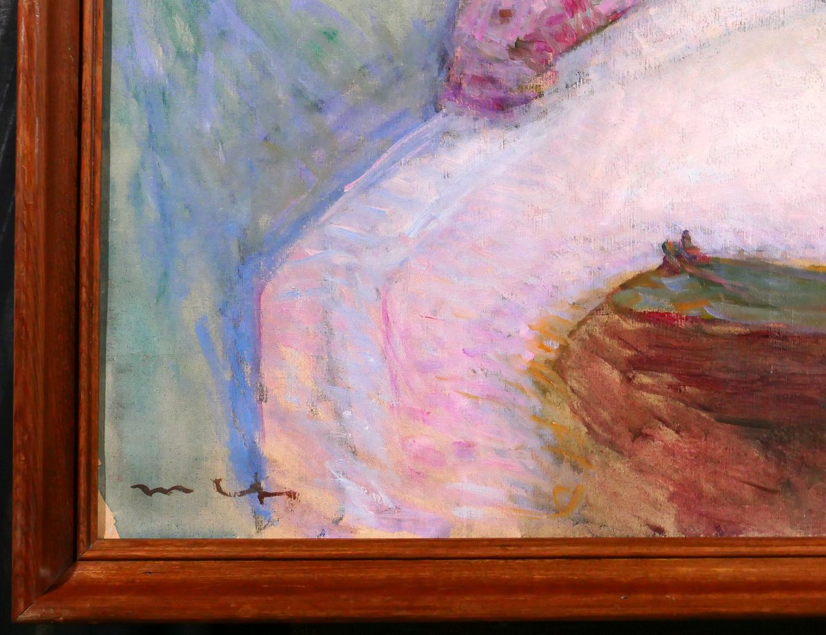 Marius Chambon 1876-1962 Nude Woman, Study In Blue And Mauve, Large Painting 1910 Impressionism-photo-6