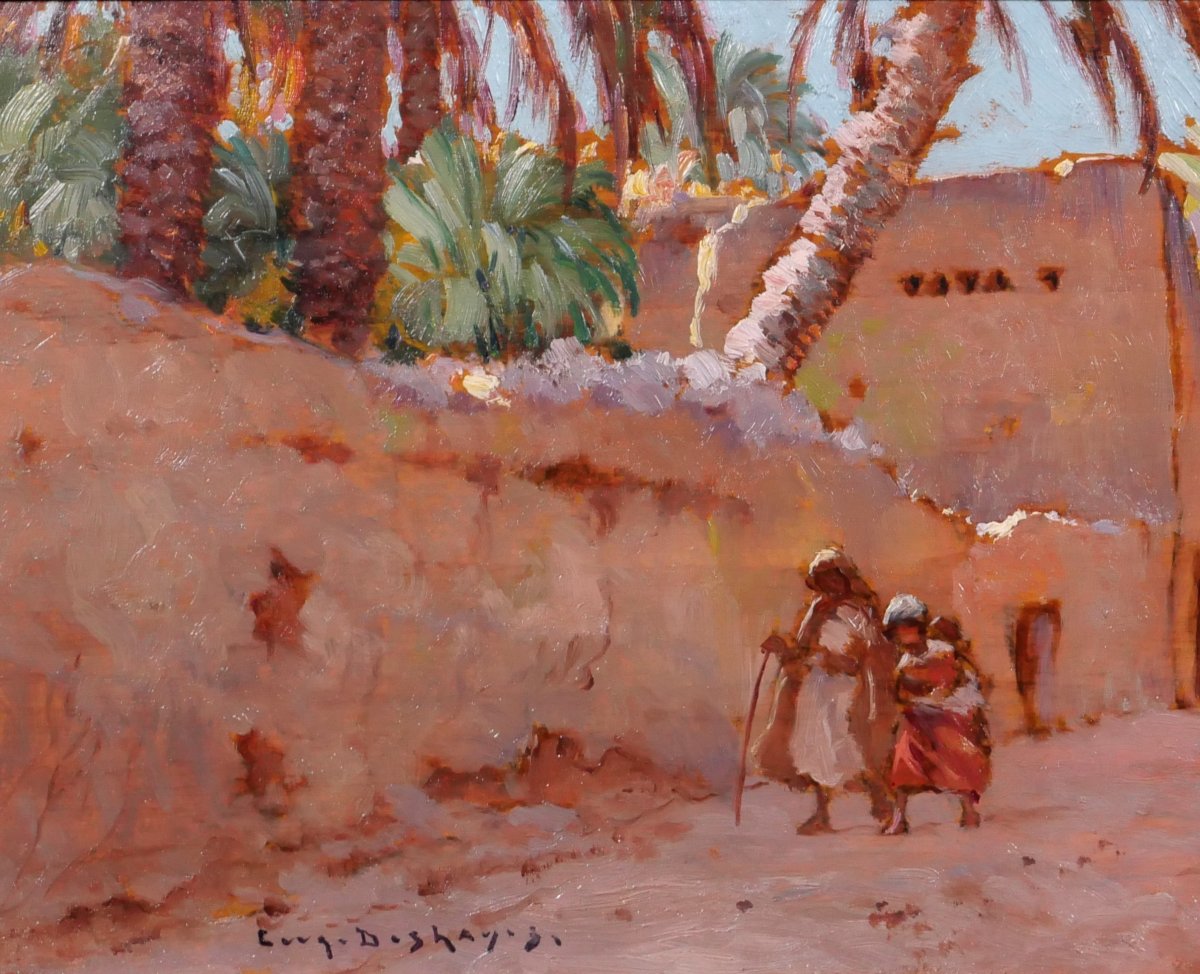 Eugène Deshayes 1862-1939 Algeria, Landscape, Orientalist Painting Circa 1900 Orientalism-photo-3