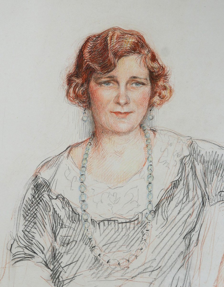 Henri De Nolhac 1884-1948 Portrait Of Mrs Hale, Montreal 1932 Woman Quebec Canada-photo-3