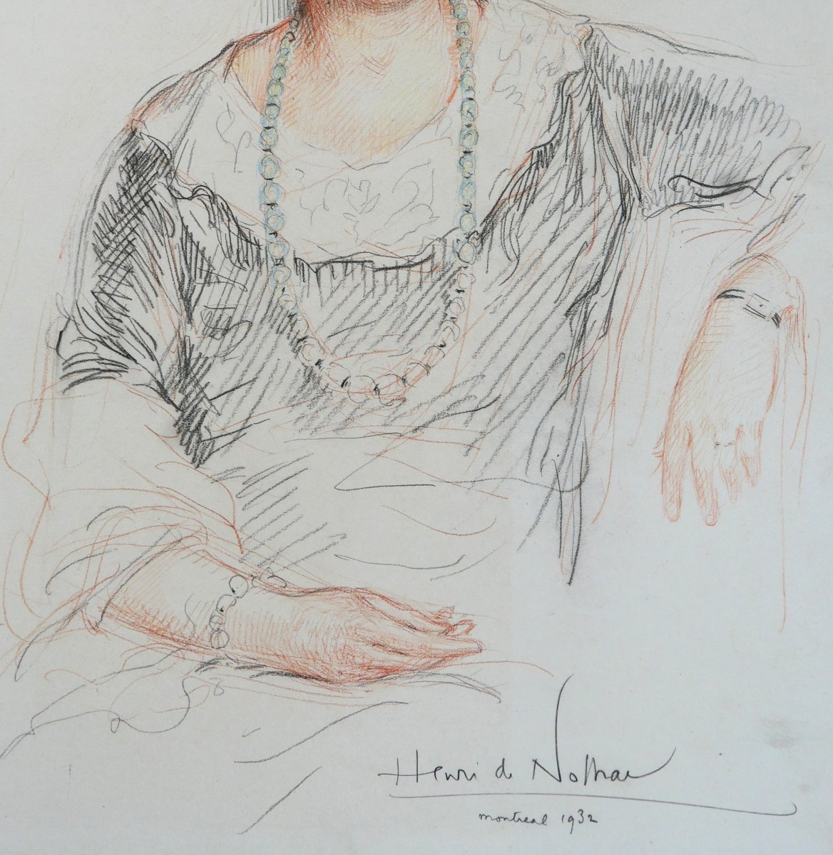 Henri De Nolhac 1884-1948 Portrait Of Mrs Hale, Montreal 1932 Woman Quebec Canada-photo-4
