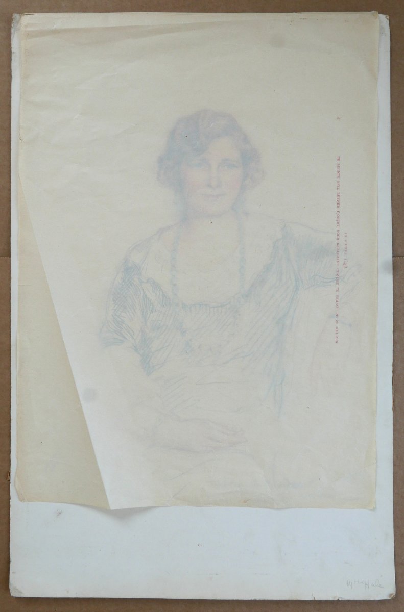 Henri De Nolhac 1884-1948 Portrait Of Mrs Hale, Montreal 1932 Woman Quebec Canada-photo-2