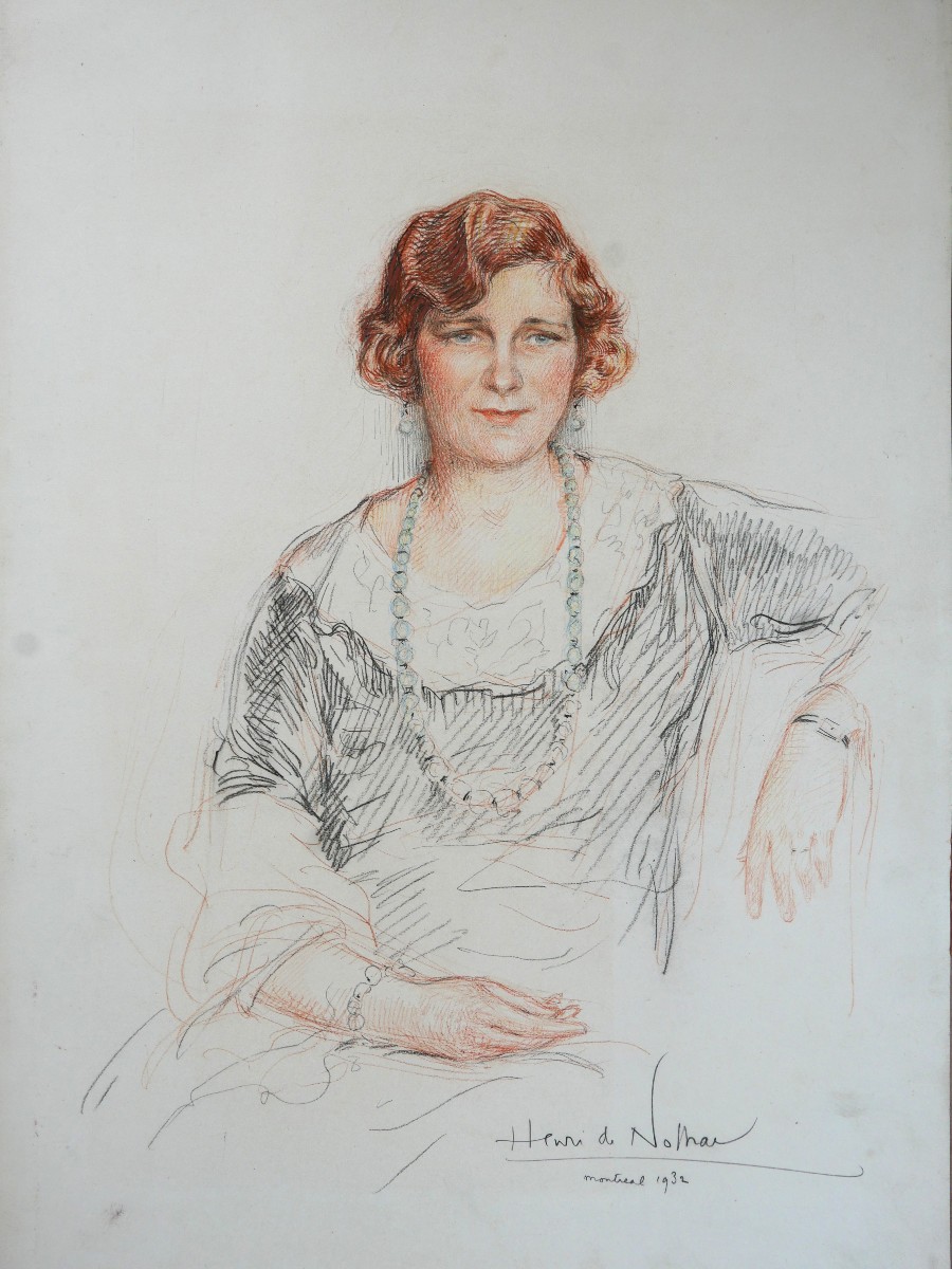 Henri De Nolhac 1884-1948 Portrait Of Mrs Hale, Montreal 1932 Woman Quebec Canada