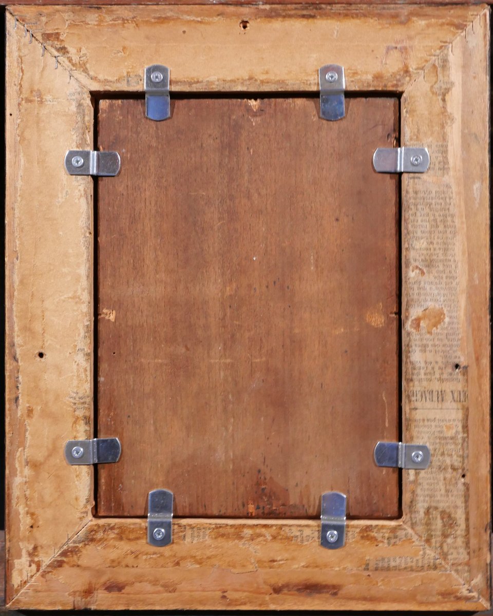 French School Circa 1900, Woman With A Doll Leaving A Store, Painting Signed Impressionism-photo-1