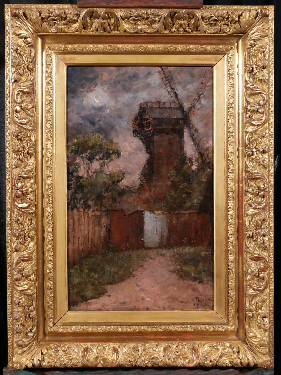Augustin Panon 1860-? Paris, Montmartre, Le Moulin De La Galette, Painting, 1907 Landscape-photo-2