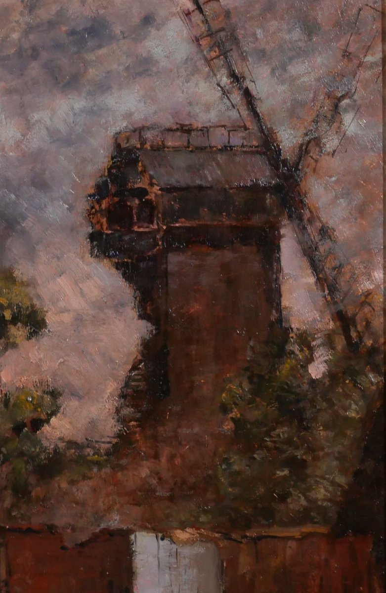 Augustin Panon 1860-? Paris, Montmartre, Le Moulin De La Galette, Painting, 1907 Landscape-photo-2