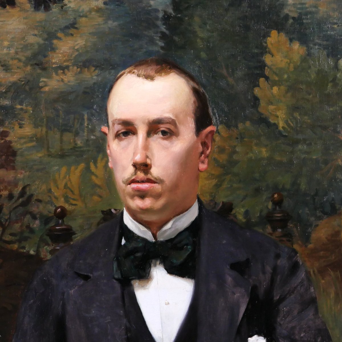 Louis-Charles Willaume 1874-1949 Portrait d'homme, tableau, 1897 dandy mondain impressionnisme-photo-2