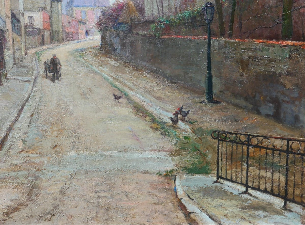 Léon COULET 1873-1924 Paris, Montmartre, rue de l'abreuvoir, tableau, vers 1910-20 paysage-photo-3