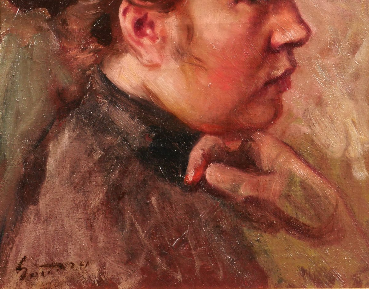 Julie Gaudry-allard 1865-1945 Portrait Of A Woman, Painting, 1890-1900 Renoir Impressionism-photo-4