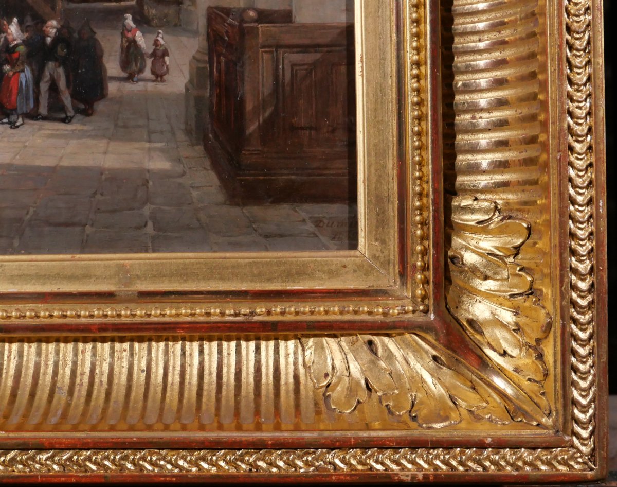 Edme Dumée 1792-1861 Rouen, Church Interior, Painting 1849 Romanticism Normandy-photo-5