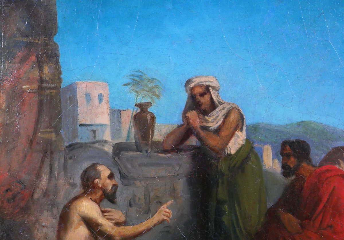 Joseph-nicolas Robert-fleury (att. To) 1797-1890 Diogenes And His School, Painting, Circa 1830-40-photo-1