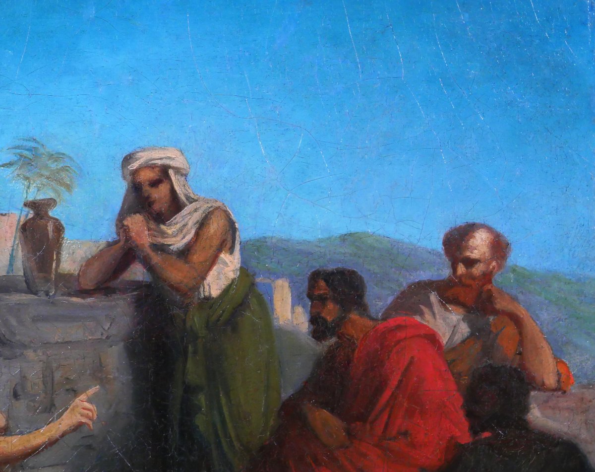 Joseph-nicolas Robert-fleury (att. To) 1797-1890 Diogenes And His School, Painting, Circa 1830-40-photo-2