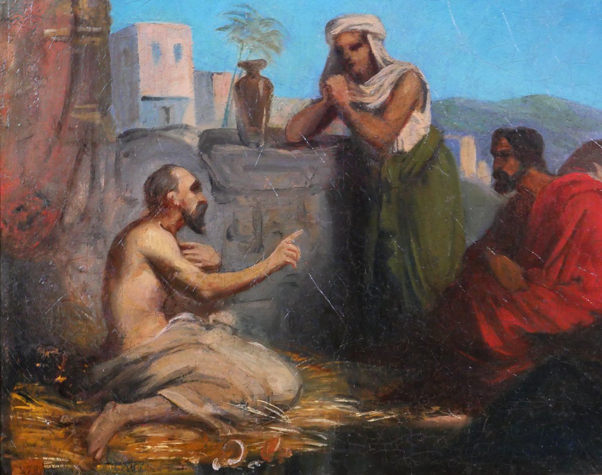 Joseph-nicolas Robert-fleury (att. To) 1797-1890 Diogenes And His School, Painting, Circa 1830-40-photo-4