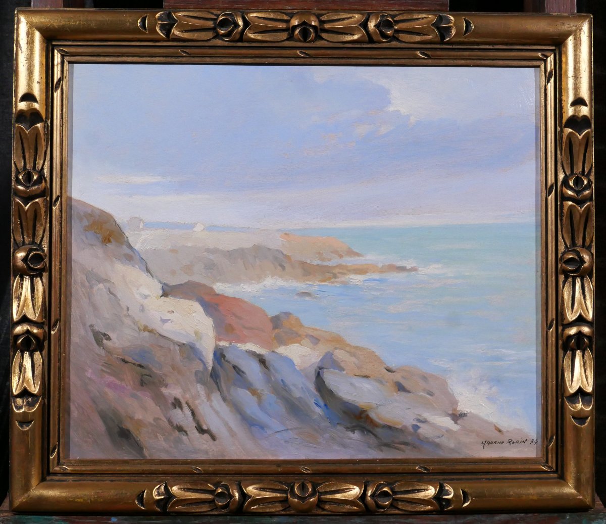 Maurice ROBIN 1884-1942 Belle-Ile-en-mer, paysage, 1934 tableau Bretagne marine mer-photo-2