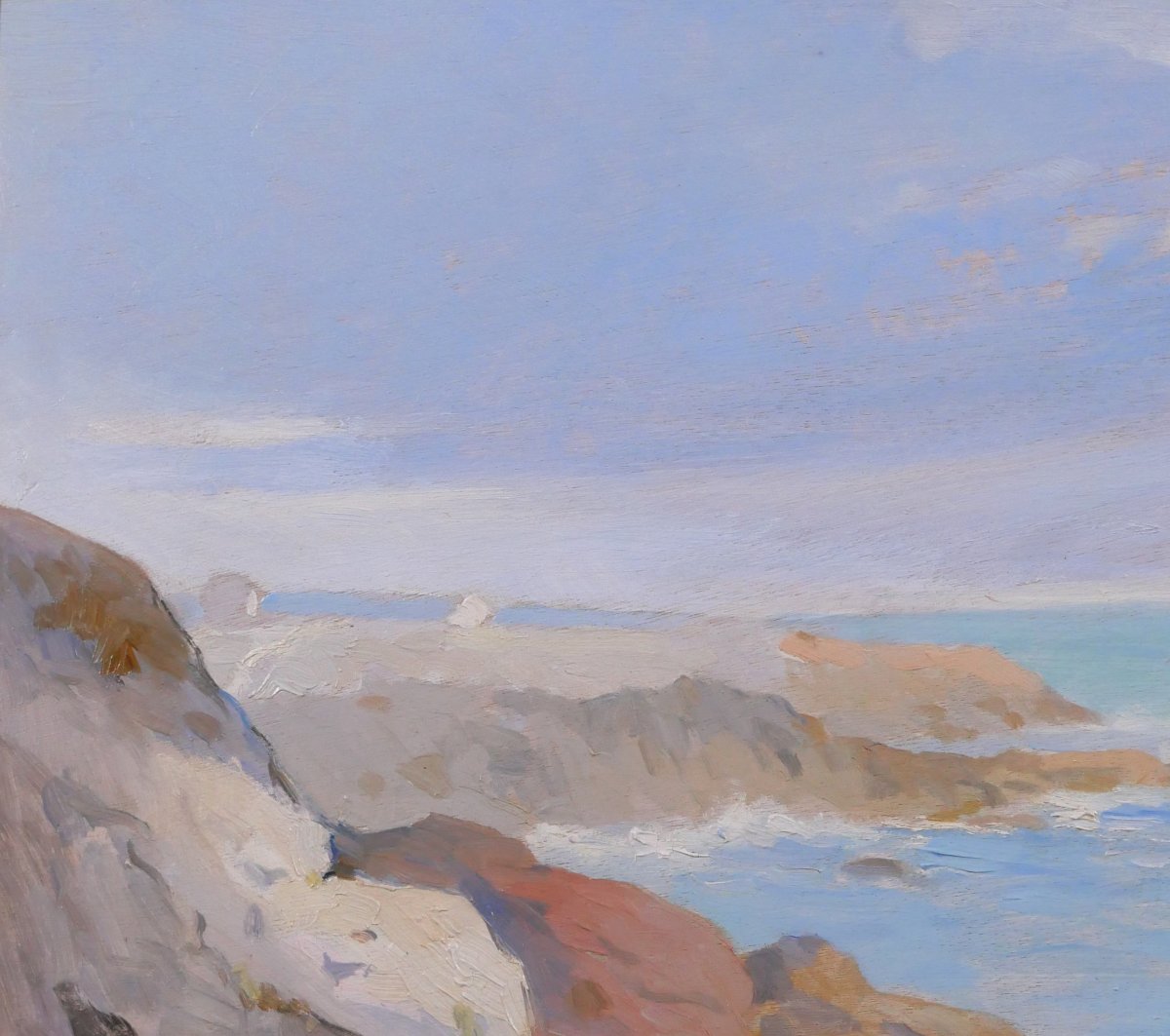 Maurice ROBIN 1884-1942 Belle-Ile-en-mer, paysage, 1934 tableau Bretagne marine mer-photo-1