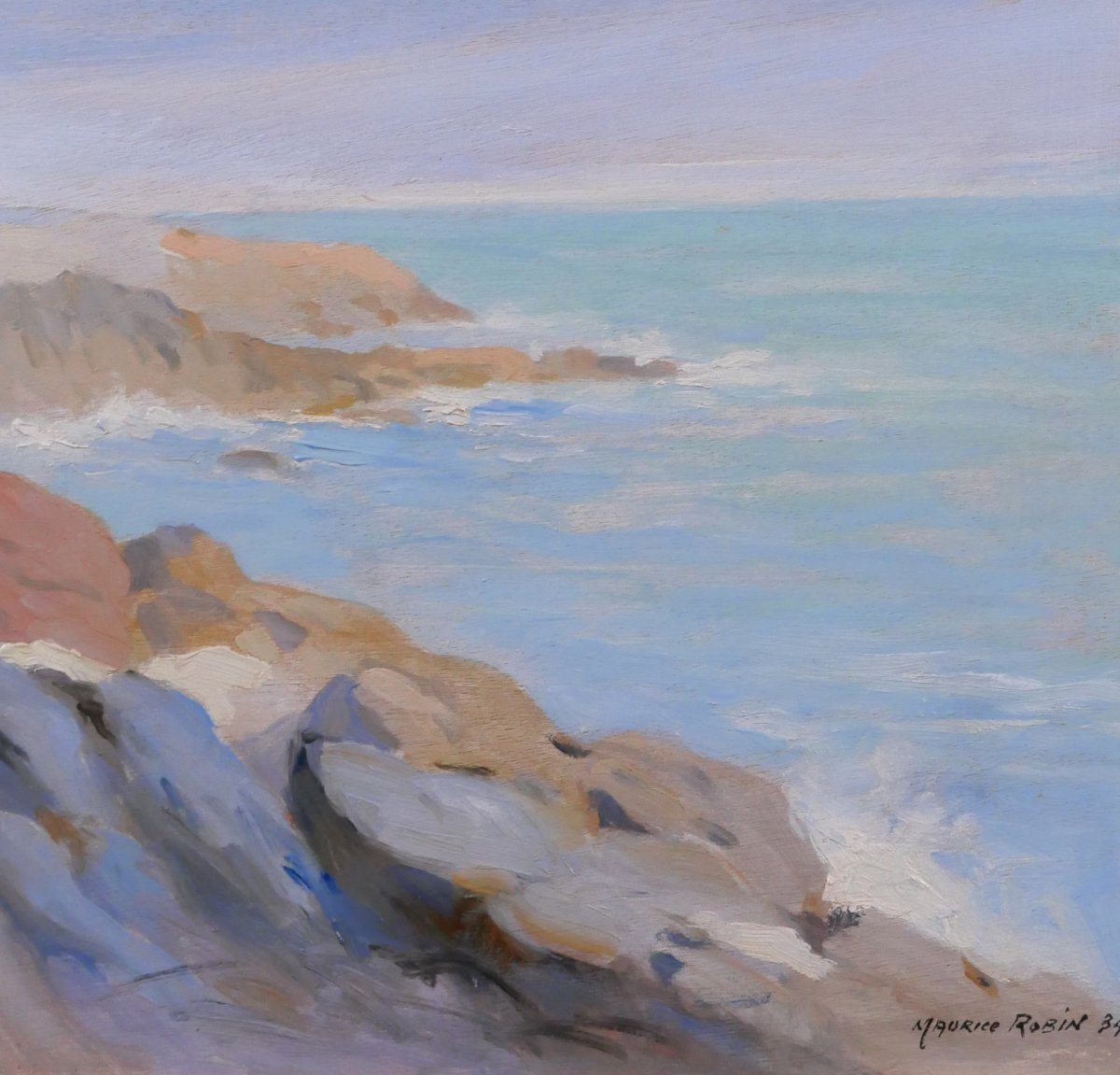 Maurice ROBIN 1884-1942 Belle-Ile-en-mer, paysage, 1934 tableau Bretagne marine mer-photo-3