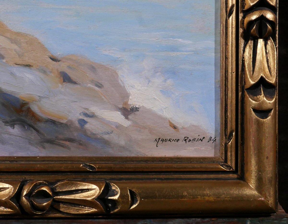 Maurice ROBIN 1884-1942 Belle-Ile-en-mer, paysage, 1934 tableau Bretagne marine mer-photo-5