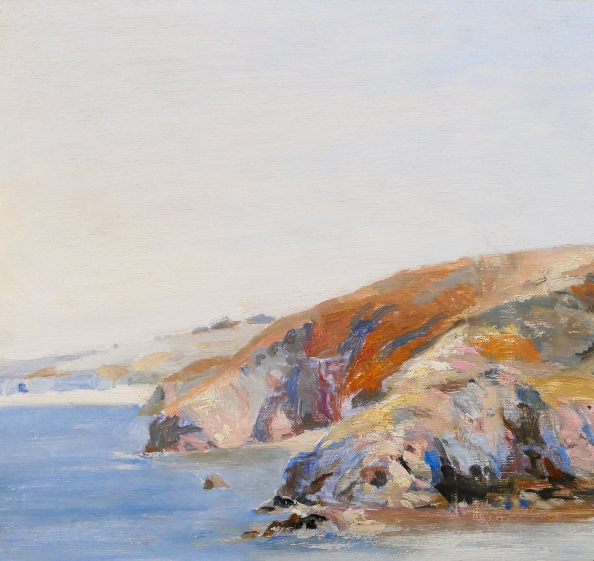 Maurice Robin 1884-1942 Belle-ile-en-mer, Port Guen, 1935, Painting Seascape Brittany, Marine-photo-1
