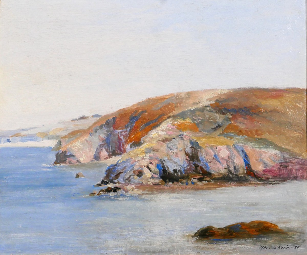 Maurice Robin 1884-1942 Belle-ile-en-mer, Port Guen, 1935, Painting Seascape Brittany, Marine