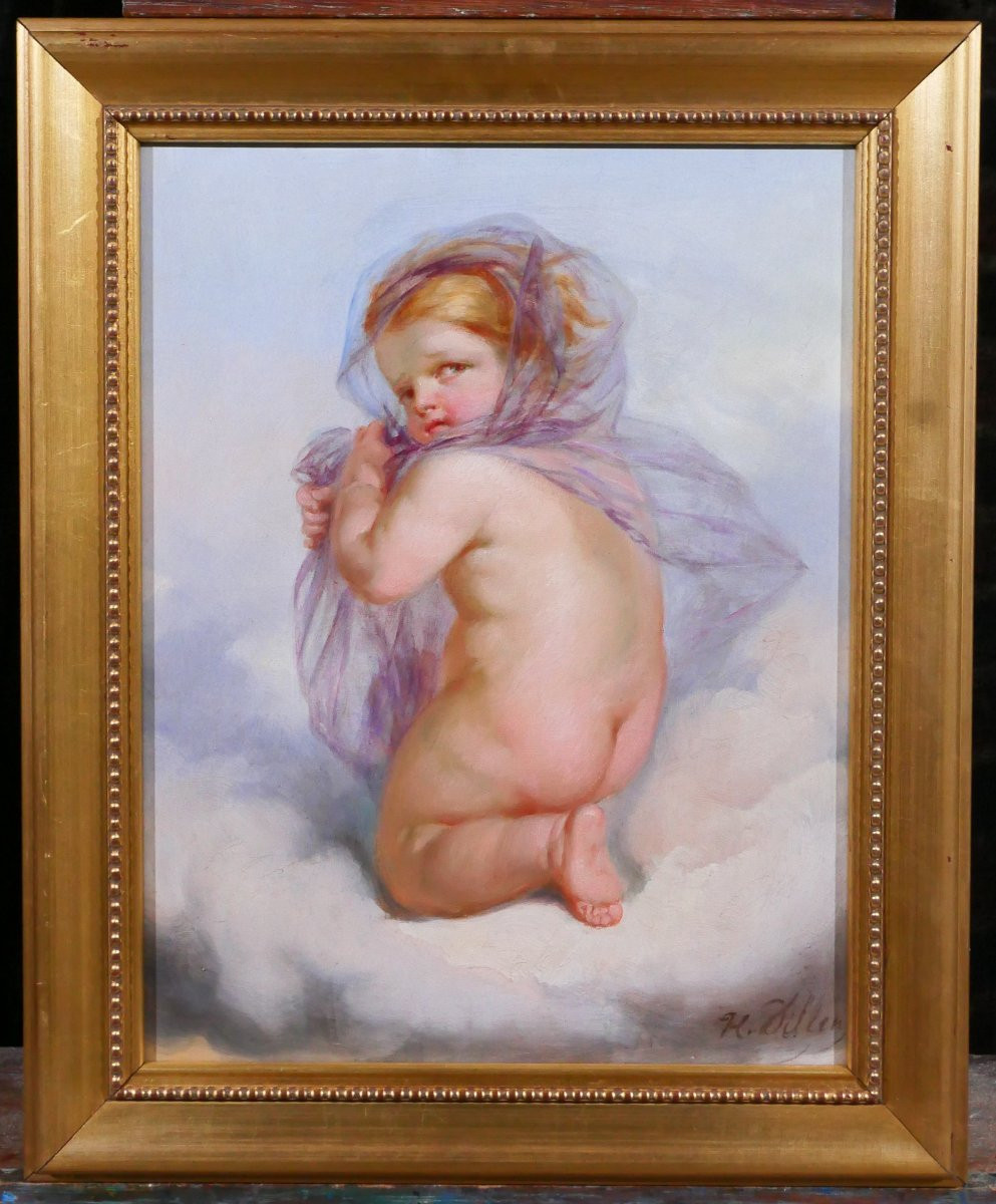 Henri Joseph Dillens 1812-1872 Allegory Of Winter As A Child, Painting 1870, Belgium Season-photo-2