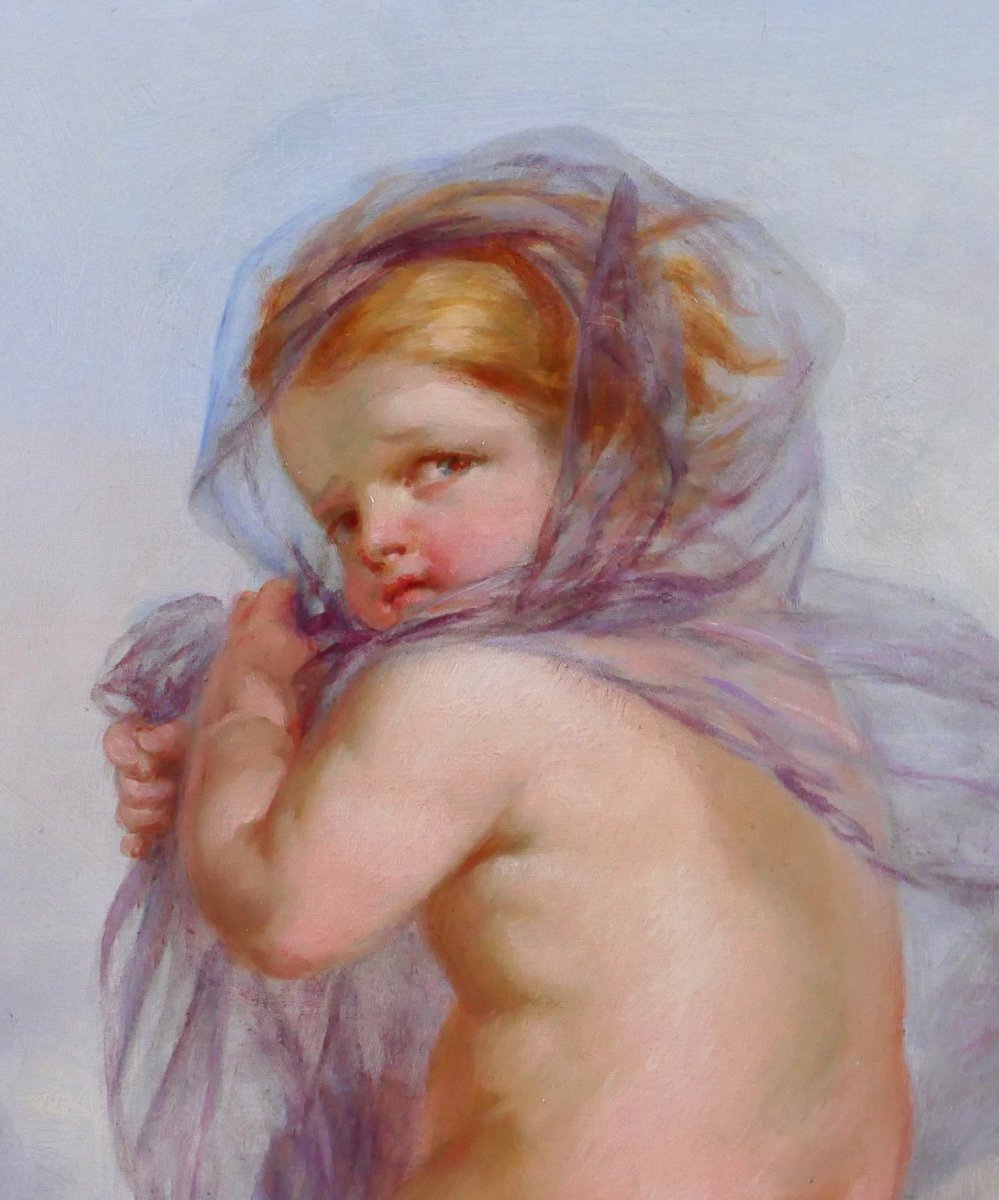 Henri Joseph Dillens 1812-1872 Allegory Of Winter As A Child, Painting 1870, Belgium Season-photo-2