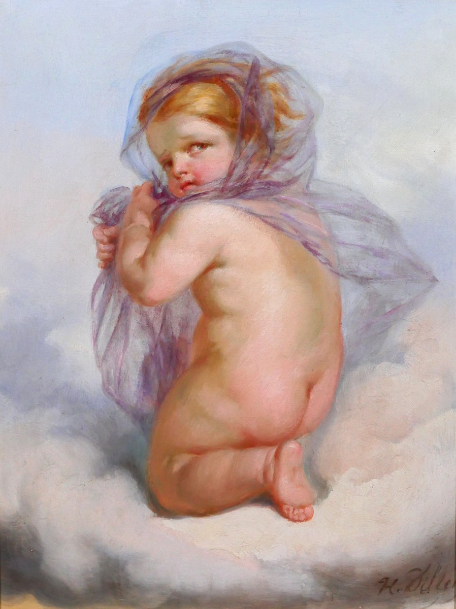 Henri Joseph Dillens 1812-1872 Allegory Of Winter As A Child, Painting 1870, Belgium Season