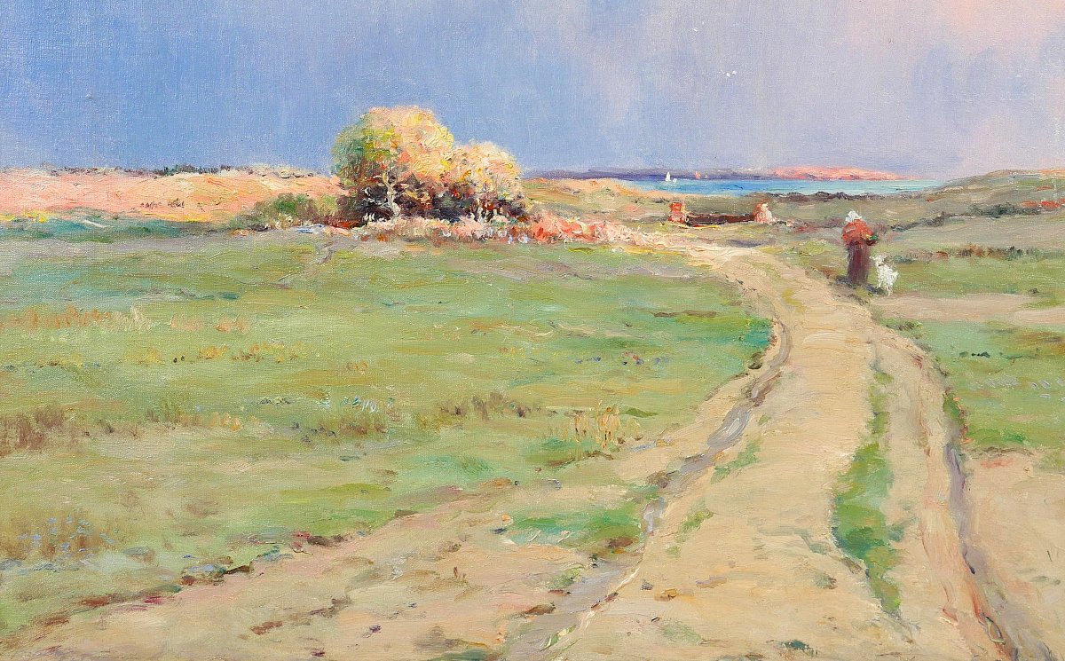 Iwill 1850-1923 Saint-pair, Granville, Rose Effect, Painting, 1910 Salon Normandy Landscape-photo-4