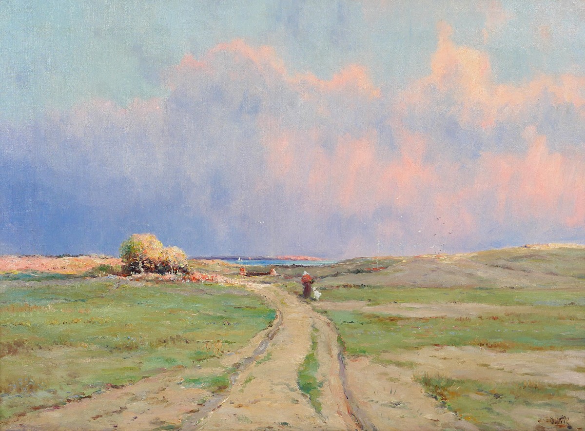 Iwill 1850-1923 Saint-pair, Granville, Rose Effect, Painting, 1910 Salon Normandy Landscape