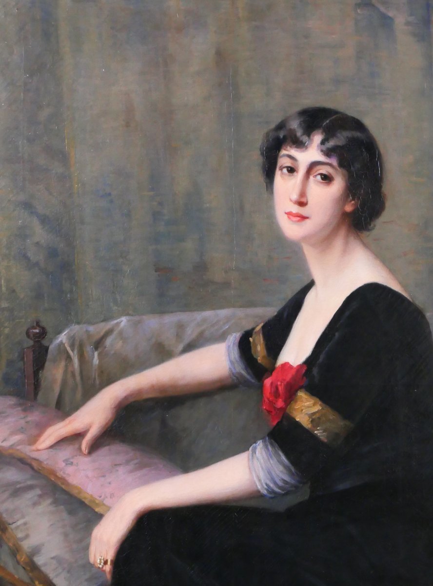 Fanny Fleury 1846-1923 Portrait Of A Woman, Impressionist Painting Circa 1880-90 Henner Carolus-photo-1