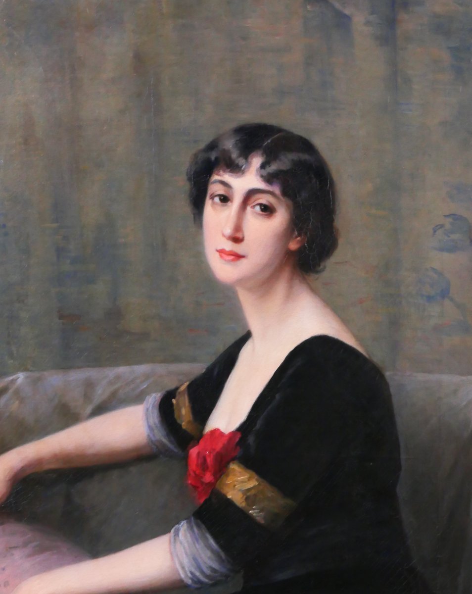 Fanny Fleury 1846-1923 Portrait Of A Woman, Impressionist Painting Circa 1880-90 Henner Carolus-photo-2
