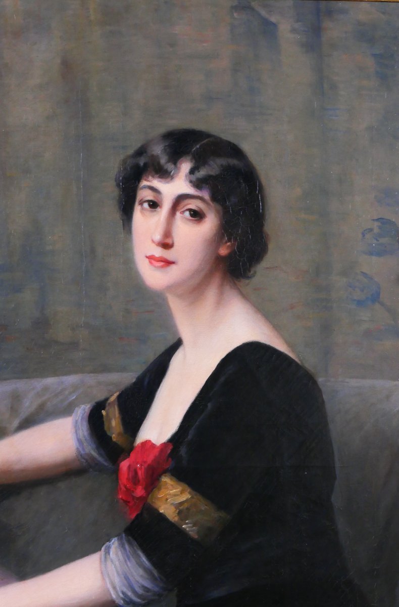 Fanny Fleury 1846-1923 Portrait Of A Woman, Impressionist Painting Circa 1880-90 Henner Carolus-photo-5