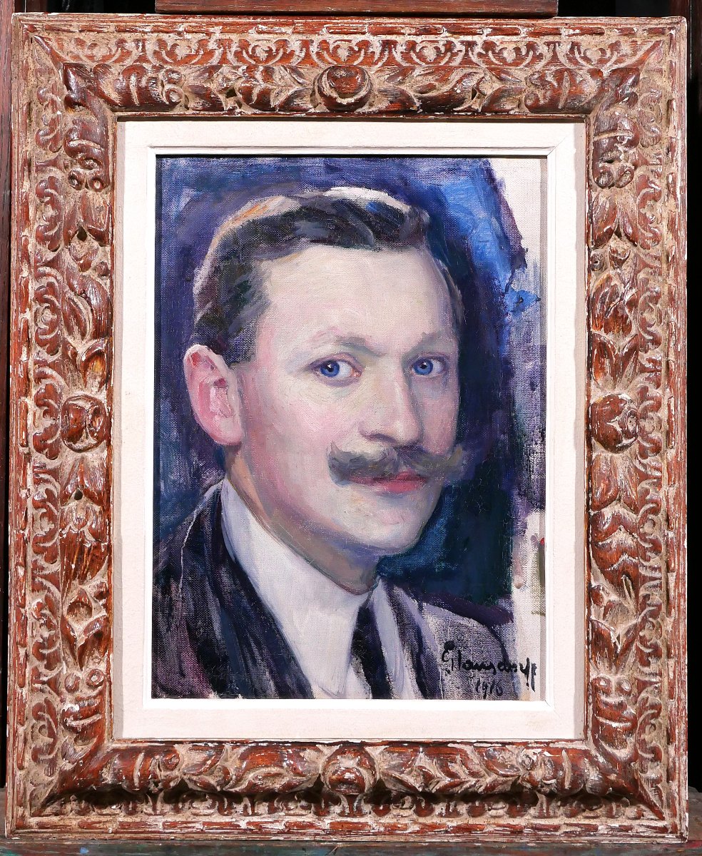 Hubert Glansdorff 1877-1963 Self-portrait, 1916, Painting, Portrait Man Belgium Artist-photo-2
