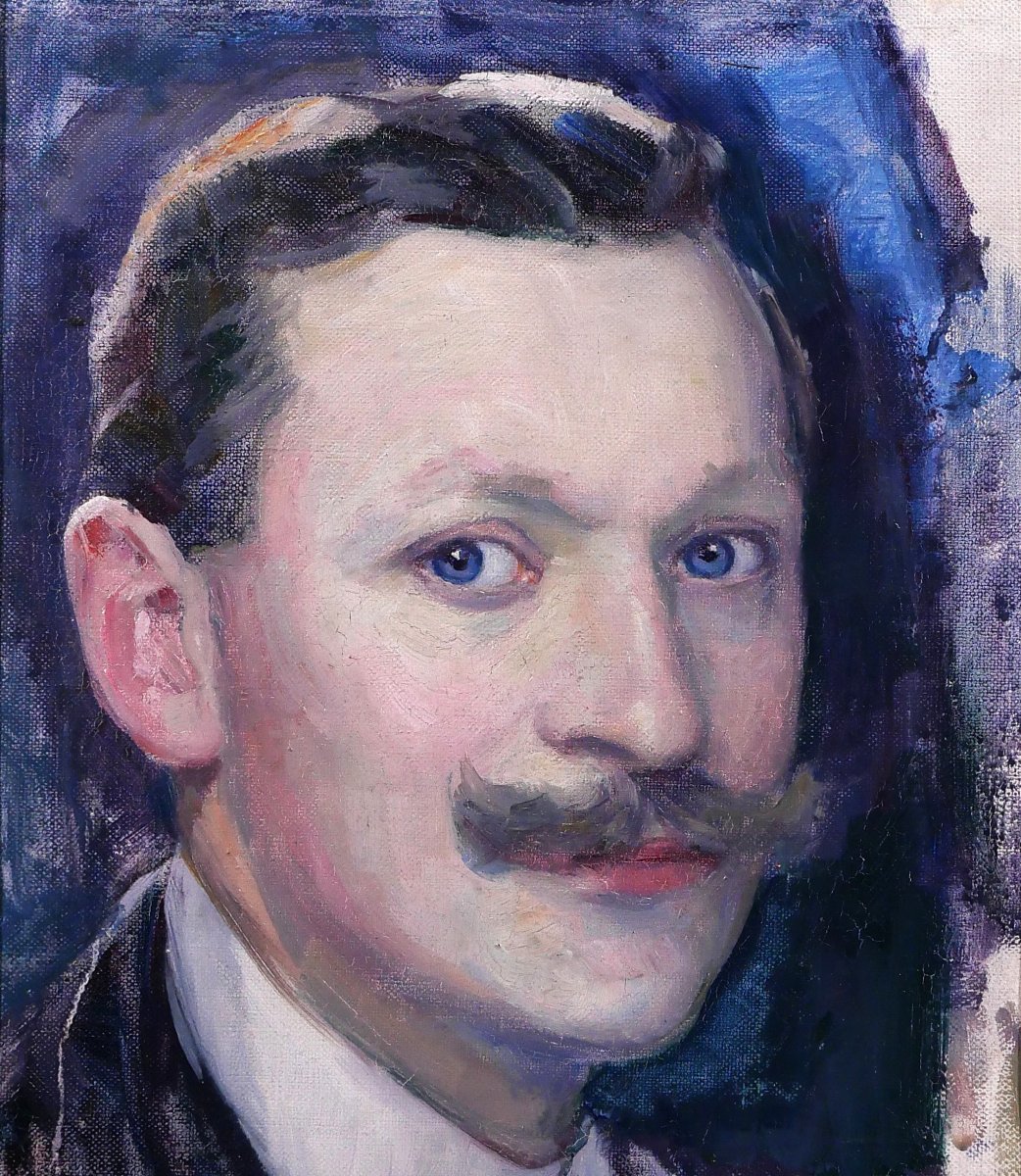 Hubert Glansdorff 1877-1963 Self-portrait, 1916, Painting, Portrait Man Belgium Artist-photo-3
