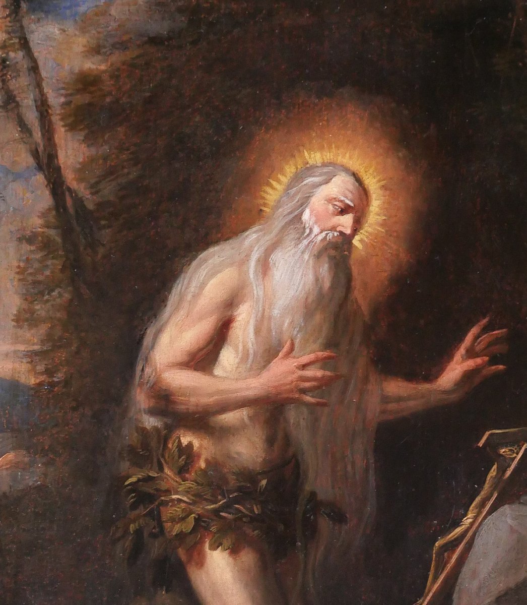 Johannes I Sadeler (1550-1600) (follower Of) Saint Onuphre Religious Painting Circa 1600-50-photo-2