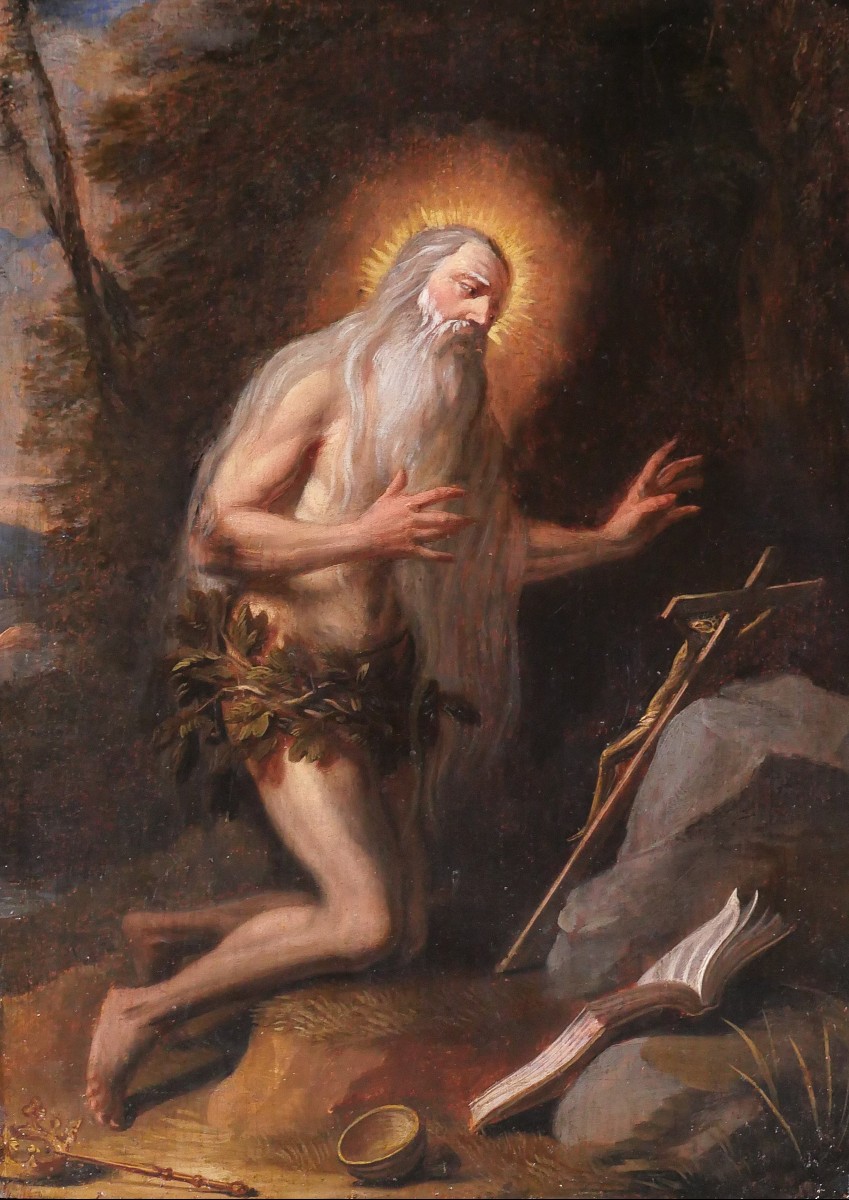 Johannes I Sadeler (1550-1600) (follower Of) Saint Onuphre Religious Painting Circa 1600-50