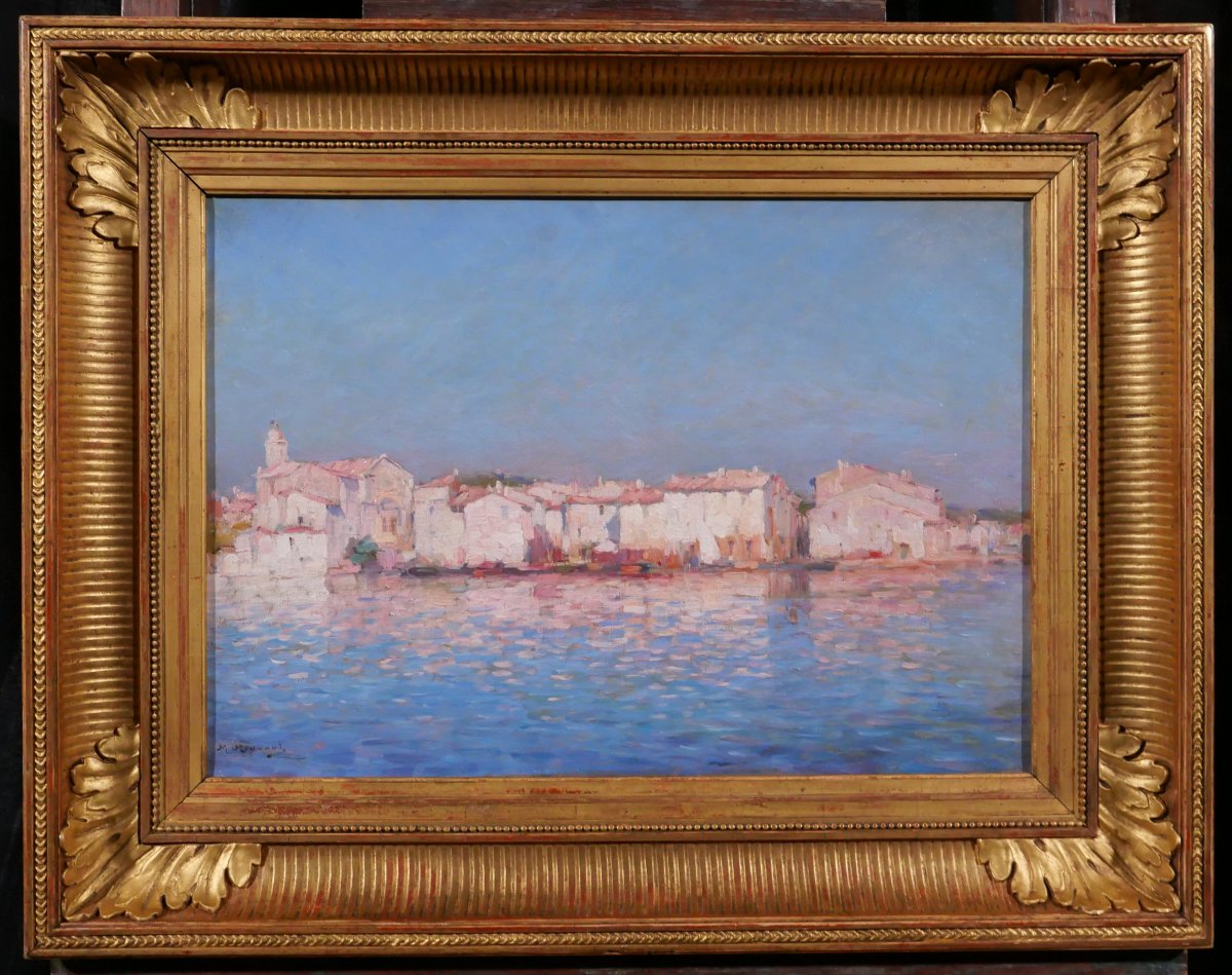 Marius REYNAUD 1860-1935 Martigues, paysage, tableau vers 1900 impressionnisme mer Marseille-photo-2