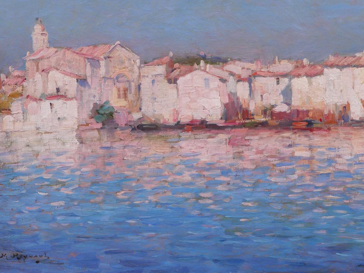 Marius REYNAUD 1860-1935 Martigues, paysage, tableau vers 1900 impressionnisme mer Marseille-photo-3