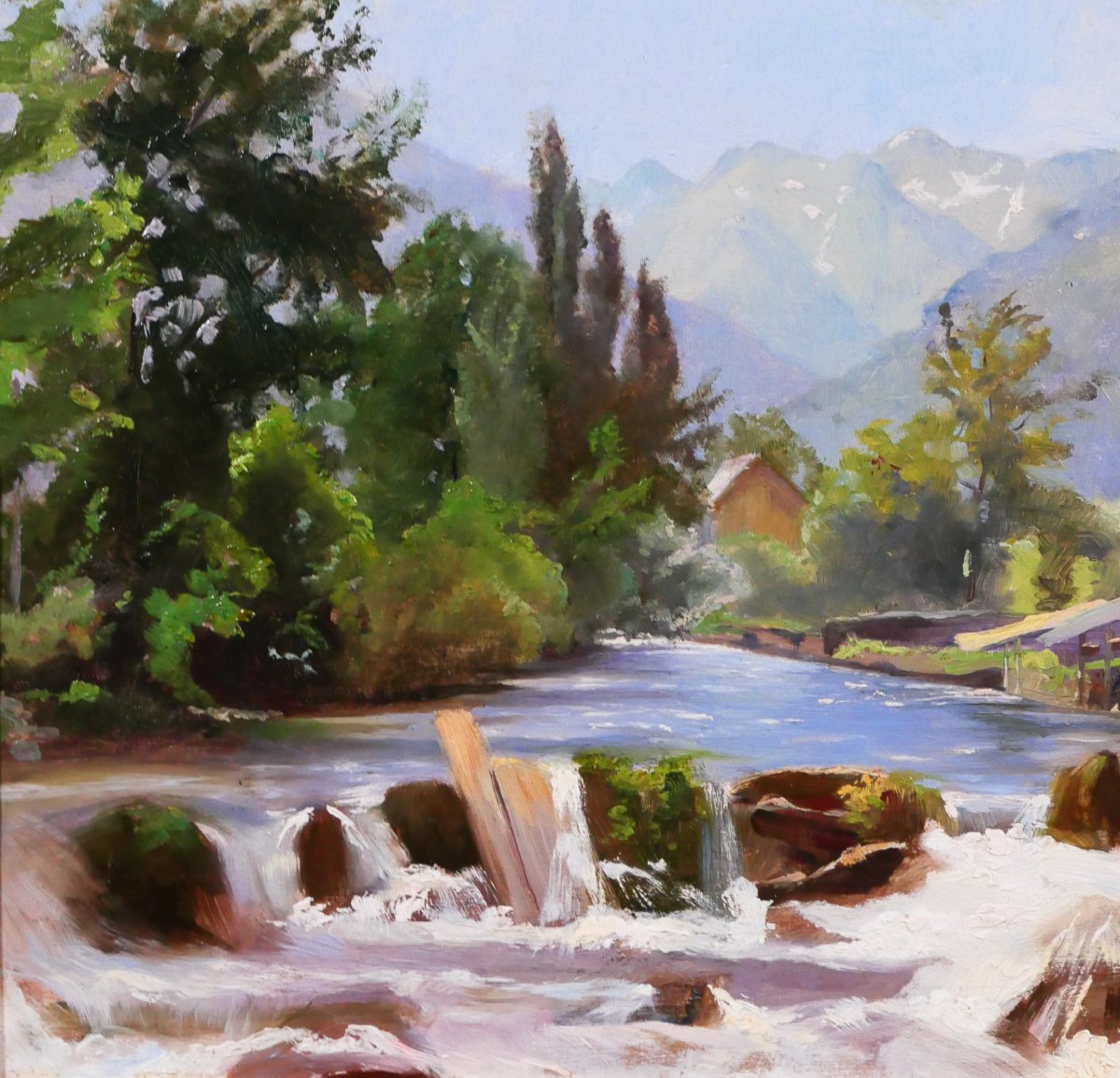 Léon MAYET 1858-1939 Luchon, paysage à la Pique, tableau, vers 1900 Pyrénées montagne-photo-3