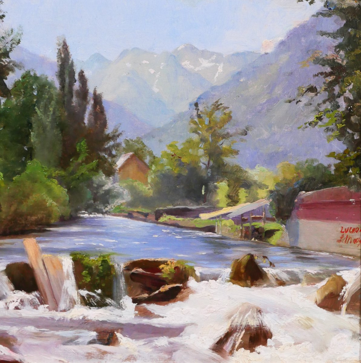 Léon MAYET 1858-1939 Luchon, paysage à la Pique, tableau, vers 1900 Pyrénées montagne-photo-4