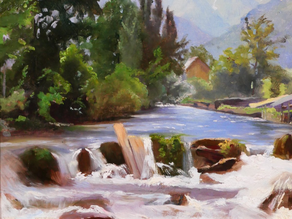 Léon MAYET 1858-1939 Luchon, paysage à la Pique, tableau, vers 1900 Pyrénées montagne-photo-4