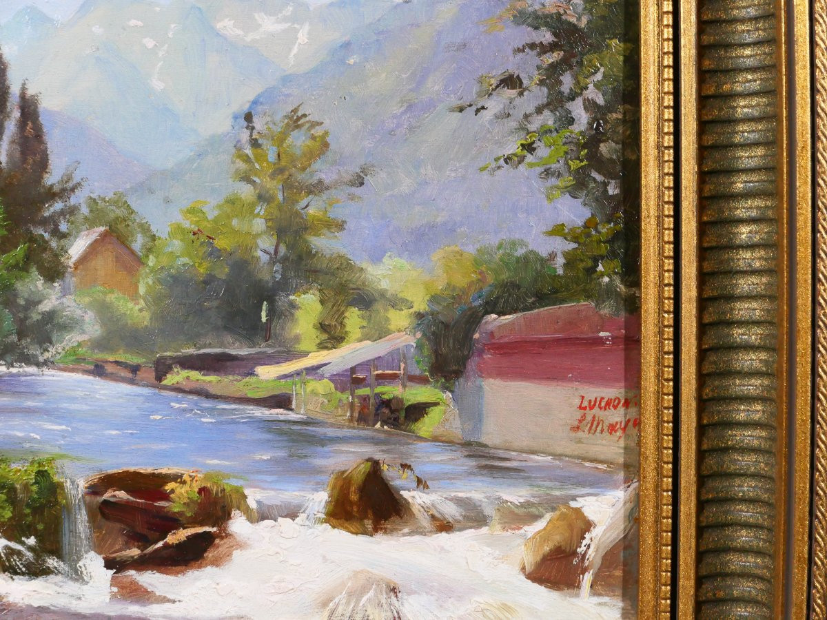 Léon MAYET 1858-1939 Luchon, paysage à la Pique, tableau, vers 1900 Pyrénées montagne-photo-5