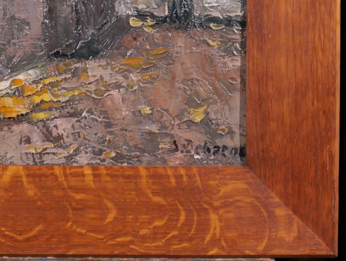Stéphane-Georges DEBAENE 1902-1946 Bruges, paysage, tableau vers 1930-40 Belgique Art Déco-photo-5