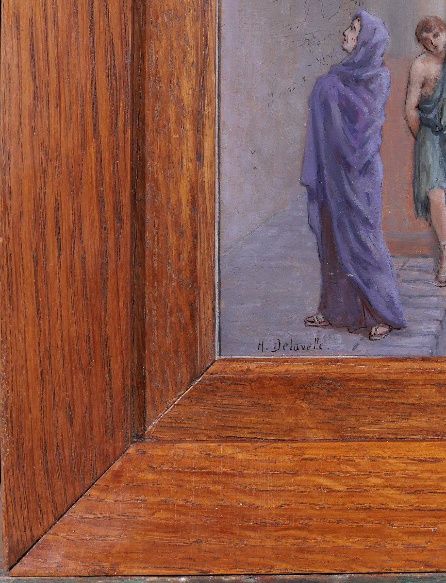 Henri-Victor Delavelle 1868-1919 Antiquité romaine, scène de rue, tableau Italie Rome paysage-photo-6