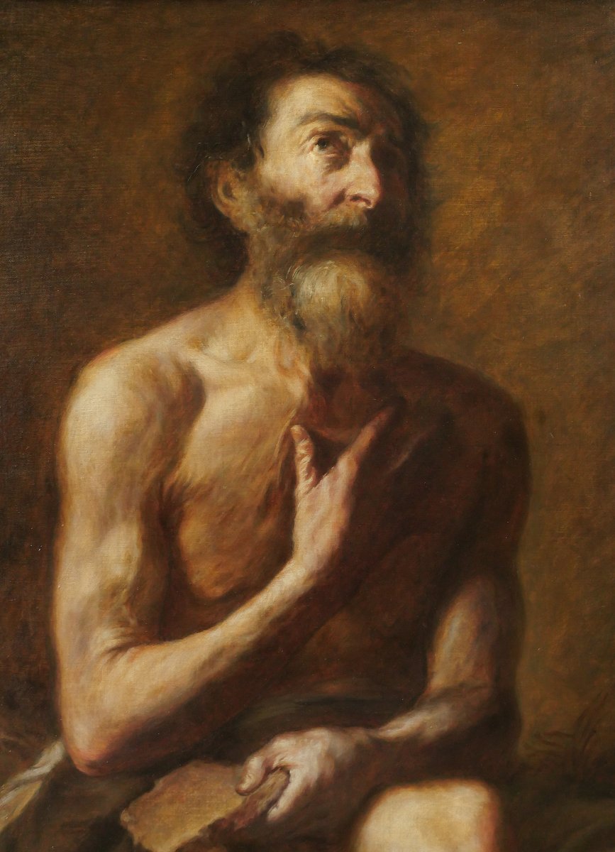 Juseppe De Ribeira 1591-1652 (follower Of) Job, Painting, C. 1900-20, Religious, Saint-photo-3